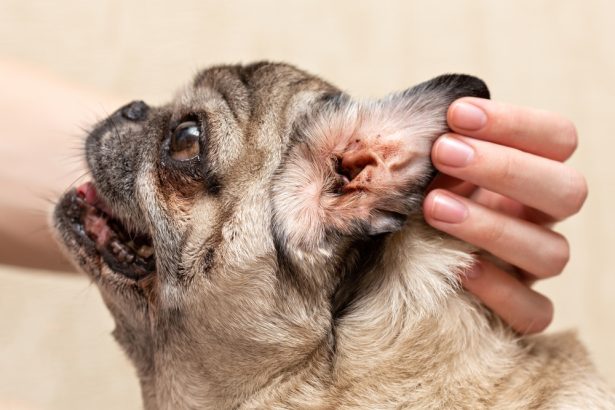 oreille sale d'un chien